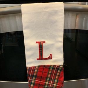 “L”  Monogramed Holiday Towel